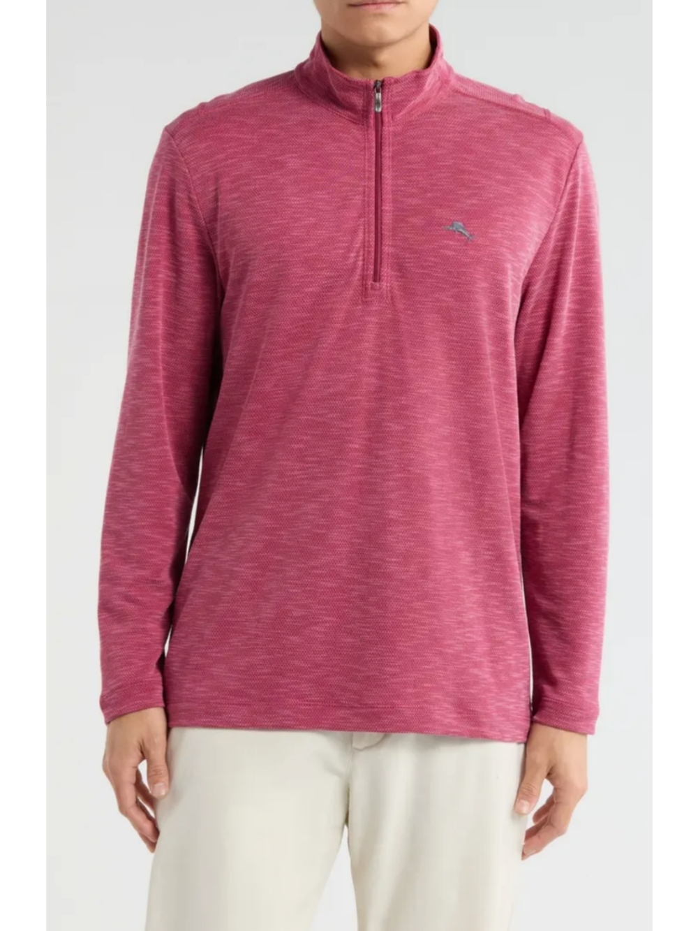 Tommy Bahama 2/2 Zip Pullover Heathered Rose Quarter-Zip Pullover